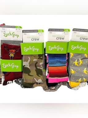 Performance Crew Socks - Multi-Color 4 Pack